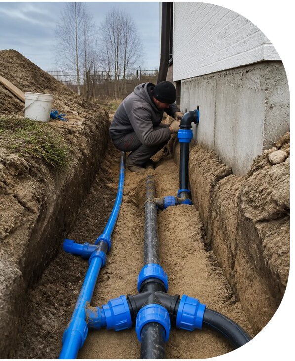 Монтаж наружного водопровода на участке под ключ в Петропавловске-Камчатском
